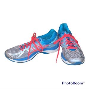 Aasics Gel Cumulus 17 Women’s Running Shoe Turquoise Pink Gray Sz 8